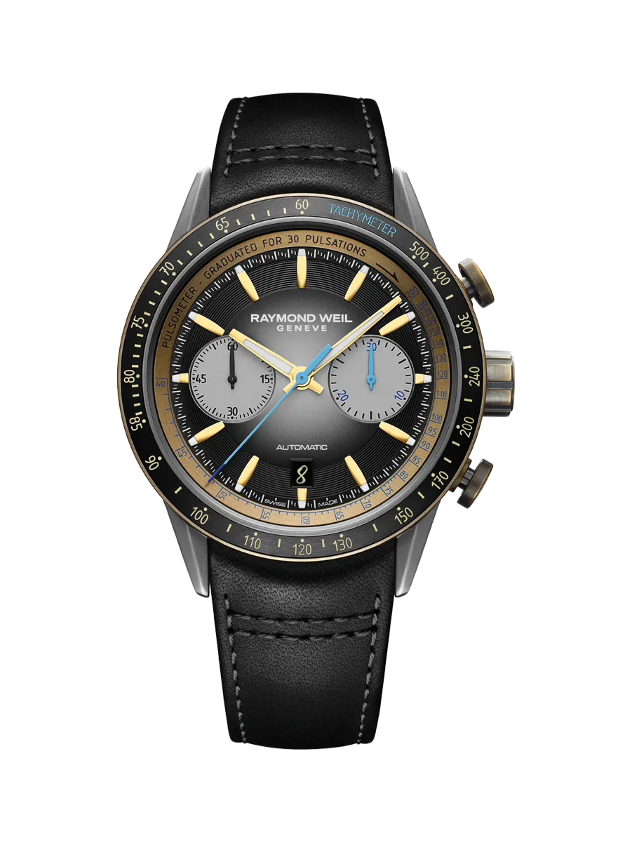 Raymond Weil Freelancer Bi-Compax Chronograph Bronze and Titanium Black Dial Watches - Palladio Jewellers