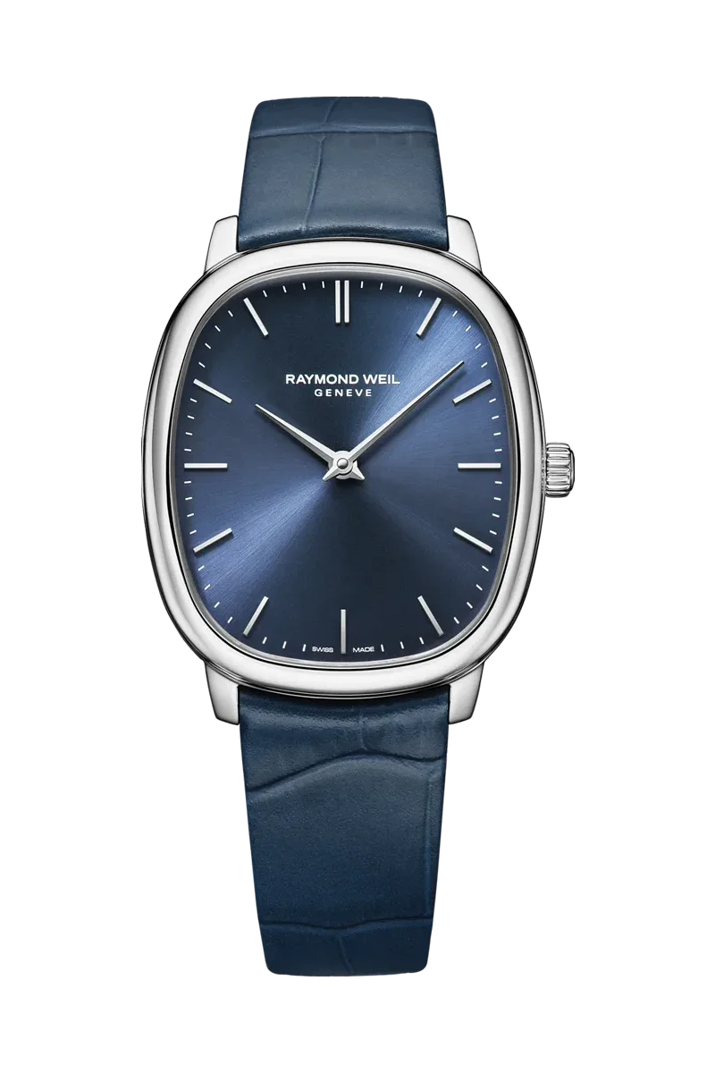 Raymond Weil Toccata Heritage Sunrayed Blue Dial Leather Strap Watches - Palladio Jewellers