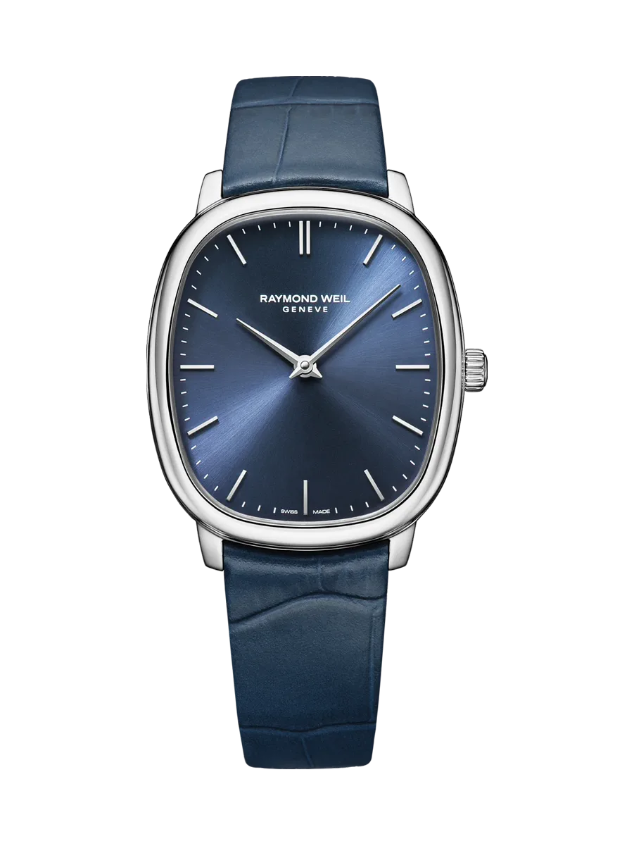 Raymond Weil Toccata Heritage Sunrayed Blue Dial Leather Strap Watches - Palladio Jewellers