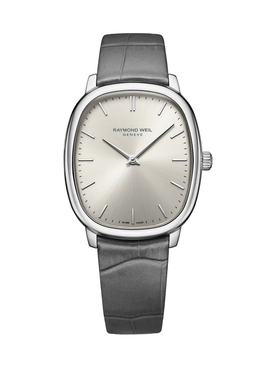 Raymond Weil Toccata Heritage Sunrayed Silver Dial Leather Strap Watches - Palladio Jewellers